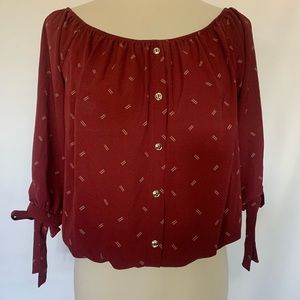 Papermoon Off-shoulder Maroon Top sz. L